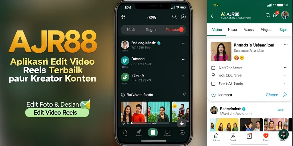 Antarmuka AJR88 yang sederhana dan fungsional untuk Edit Video Reels.