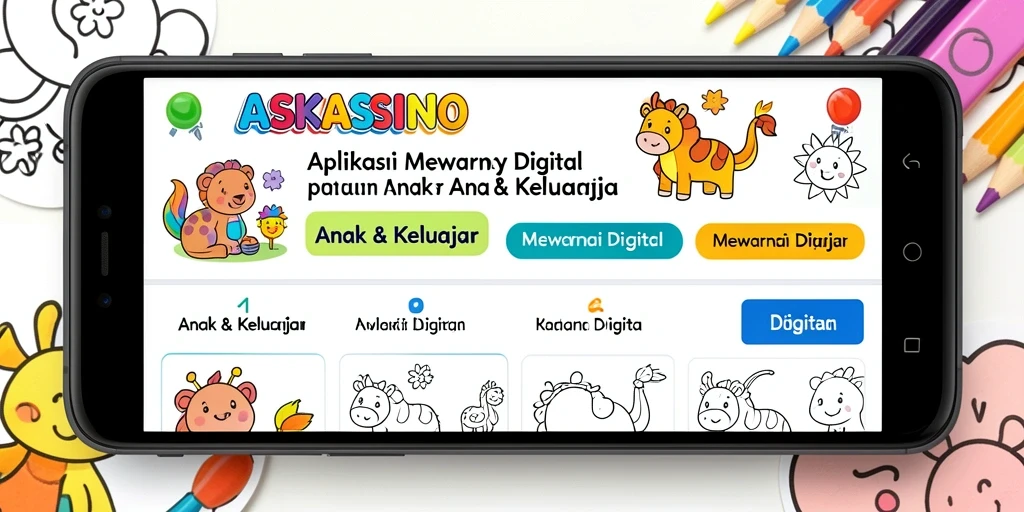 Antarmuka aplikasi ASKASINO yang menarik untuk mewarnai.