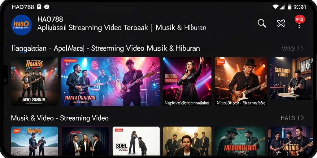 Tampilan antarmuka aplikasi HAO788 yang ramah pengguna untuk Streaming Video.