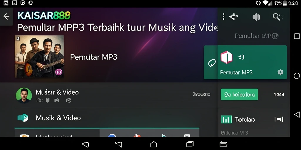 Antarmuka KAISAR888 menampilkan pemutar MP3 yang intuitif dan responsif.
