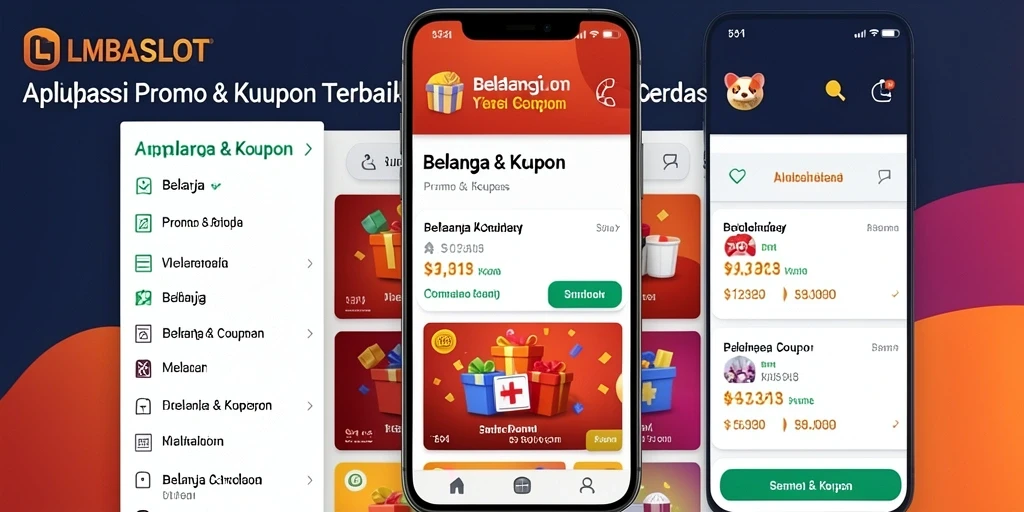Tampilan antarmuka aplikasi LMBASLOT dengan berbagai kupon menarik.