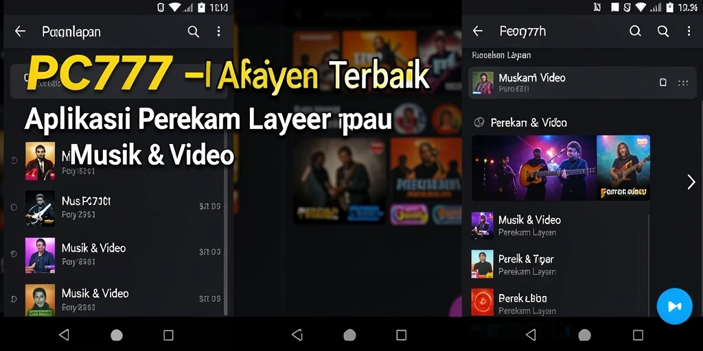 Antarmuka PC777 yang intuitif untuk merekam layar dengan mudah.