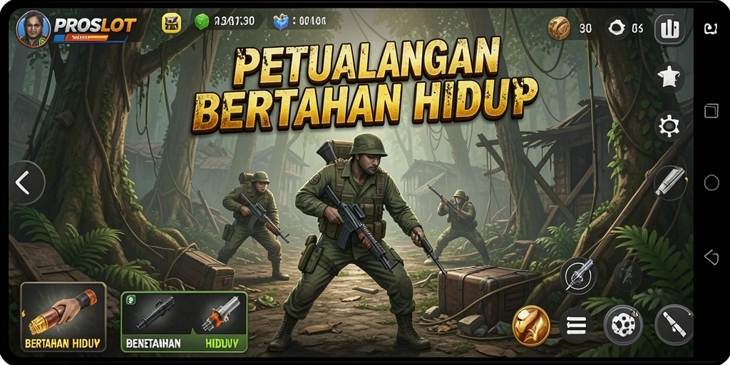 Antarmuka permainan <strong>PROSLOT</strong> yang menggugah selera untuk bertahan hidup.
