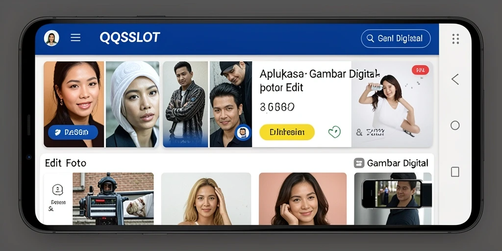 Tampilan utama aplikasi QQSLOT dengan berbagai fitur Gambar Digital.