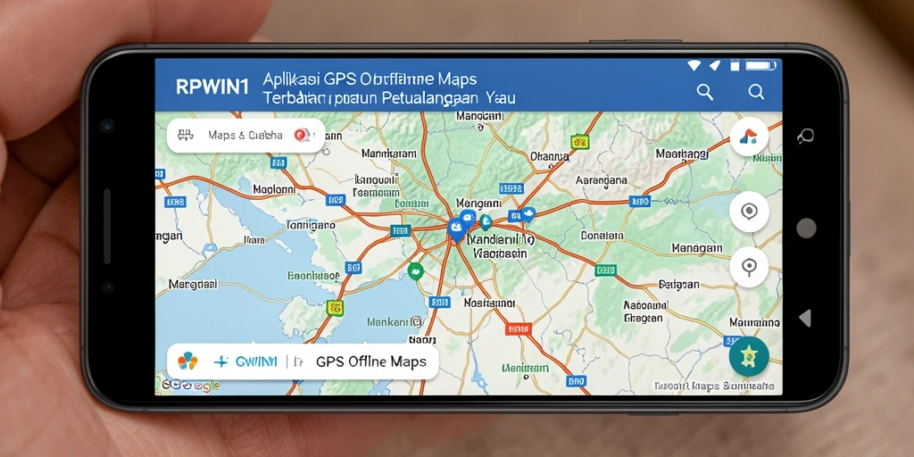 Tampilan antarmuka aplikasi GPS Offline Maps yang intuitif dan informatif.